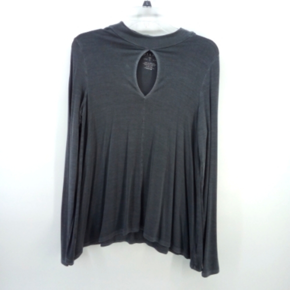 AEO Soft & Sexy Gray Keyhole Long Sleeve Shirt Small American Eagle Outfitters - Picture 1 of 9